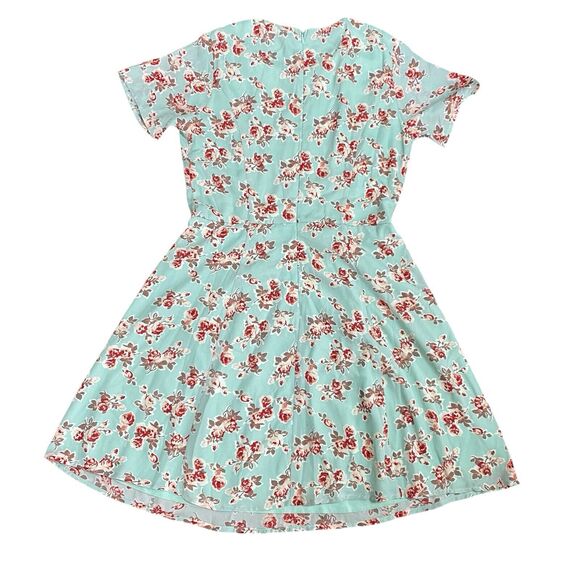 Womens Poppy Lux Dress Size 6 Fit And Flare Mint Green Floral - Picture 5 of 8